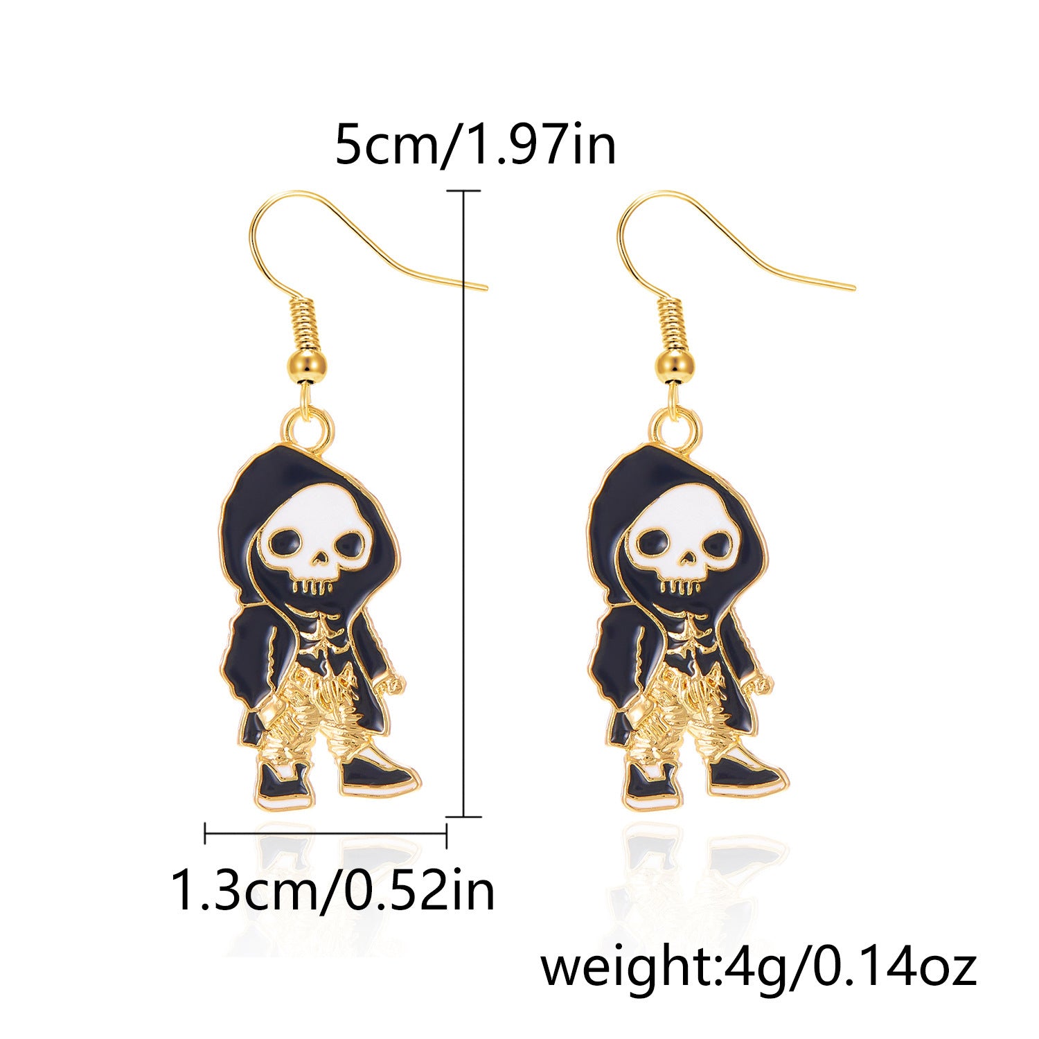 Wholesale  painting oil flowers skull ear hook earrings